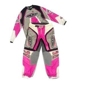 MSR Racing RG2X Motocross Jersey Pants Set Womens Large 14 Pink Gray Off Road